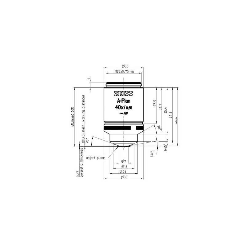 ZEISS Objetivo A-Plan 40x/0,65 M27