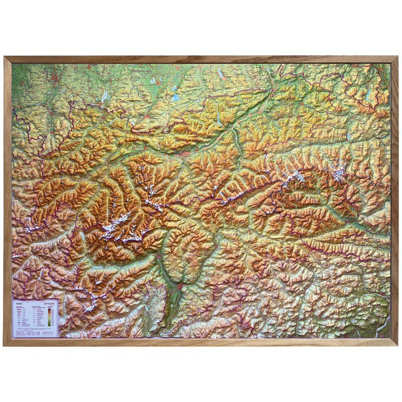 Georelief Mapa regional Tirol (77 x 57 cm)