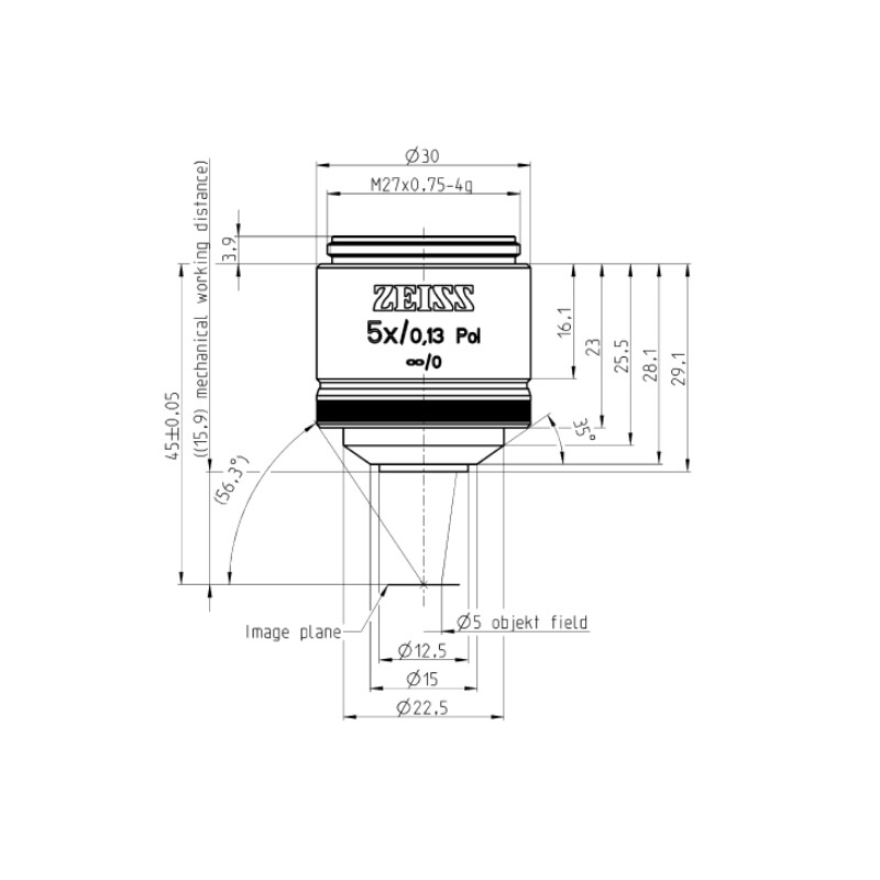 ZEISS objetivo EC Epiplan-Neofluar, POL,  5x/0,13; wd=15,8mm