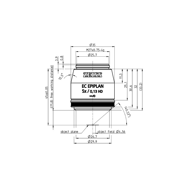 ZEISS Objetivos EC Epiplan 5x/0,13 HD wd=11,8mm