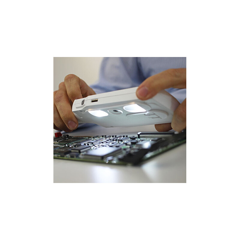 Vision Engineering Lupa Lente de ampliação manual digital CAMß da , 4x-20x, LED, bateria recarregável