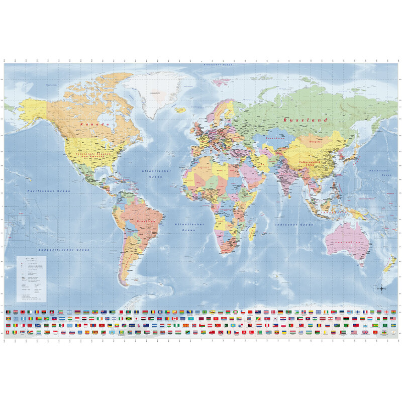 GeoMetro Mapa mundial político (140 x 100 cm)