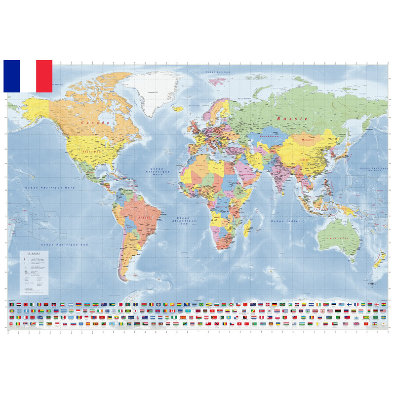 GeoMetro Mapa mundial político (140 x 100 cm)