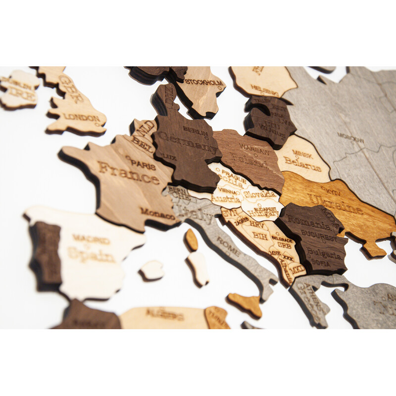 Abraham Wood Decor Mapa mundial Puzzle de madeira (200 x 110 cm)