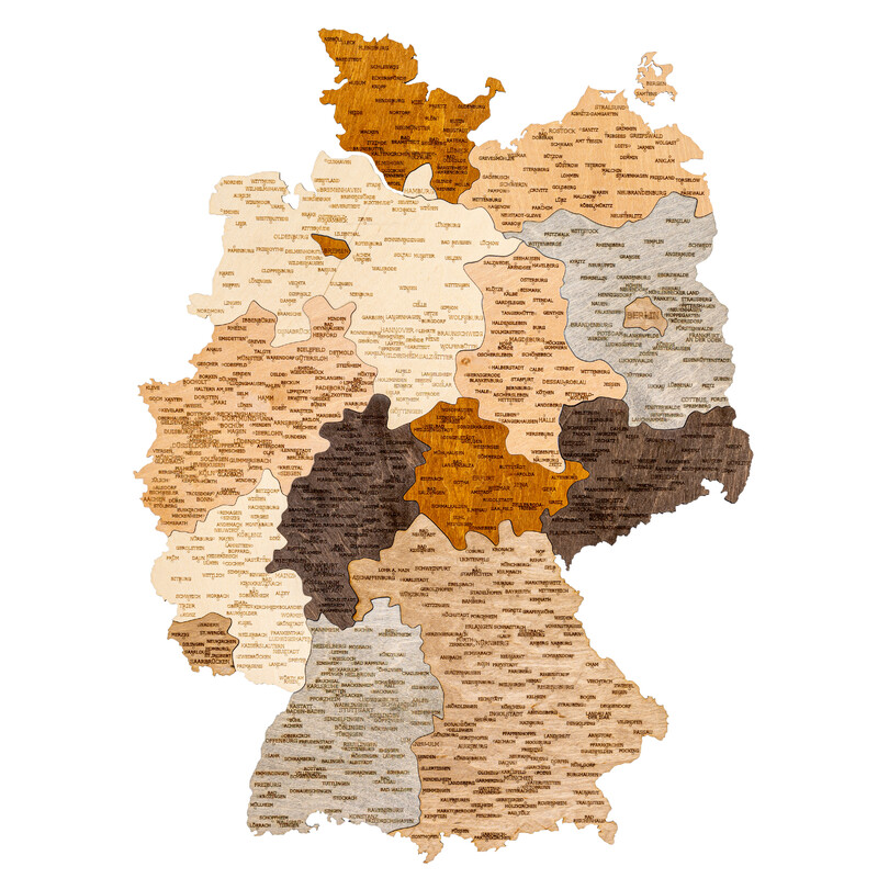 Abraham Wood Decor Mapa Puzzle de madeira da Alemanha (60 x 80 cm)