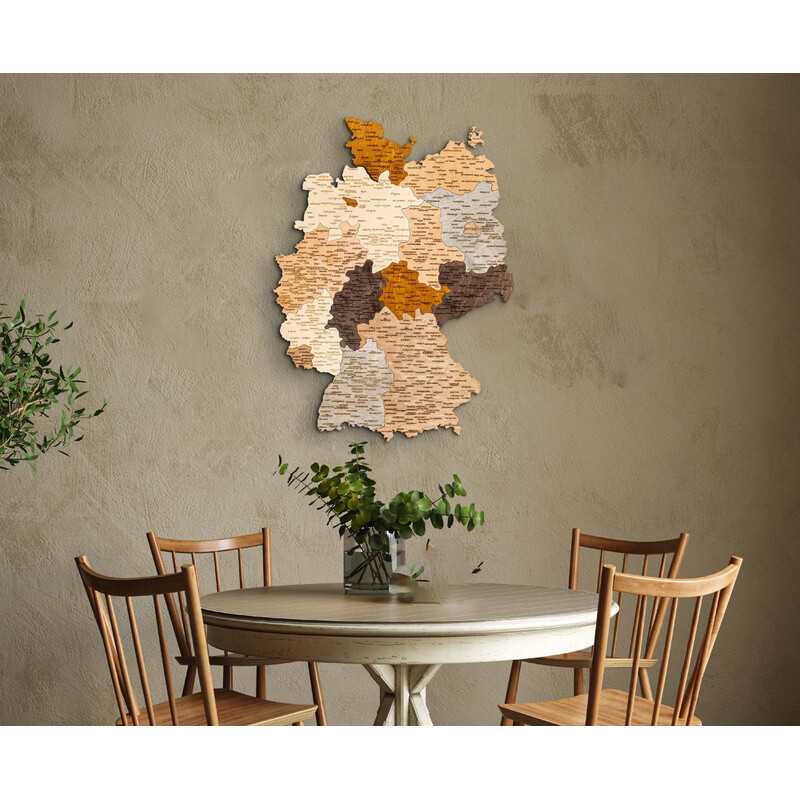 Abraham Wood Decor Mapa Puzzle de madeira da Alemanha (60 x 80 cm)
