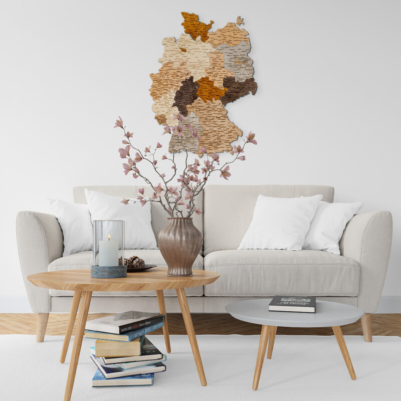 Abraham Wood Decor Mapa Puzzle de madeira da Alemanha (60 x 80 cm)