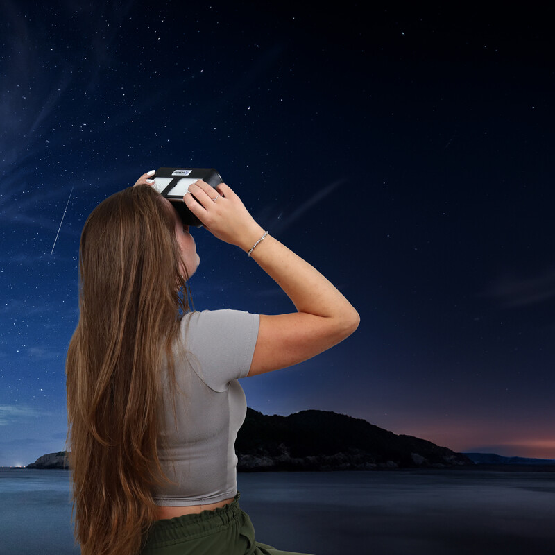 Omegon Universe2Go+ + Sonnenfinsternisbrille Solar Safe Deluxe