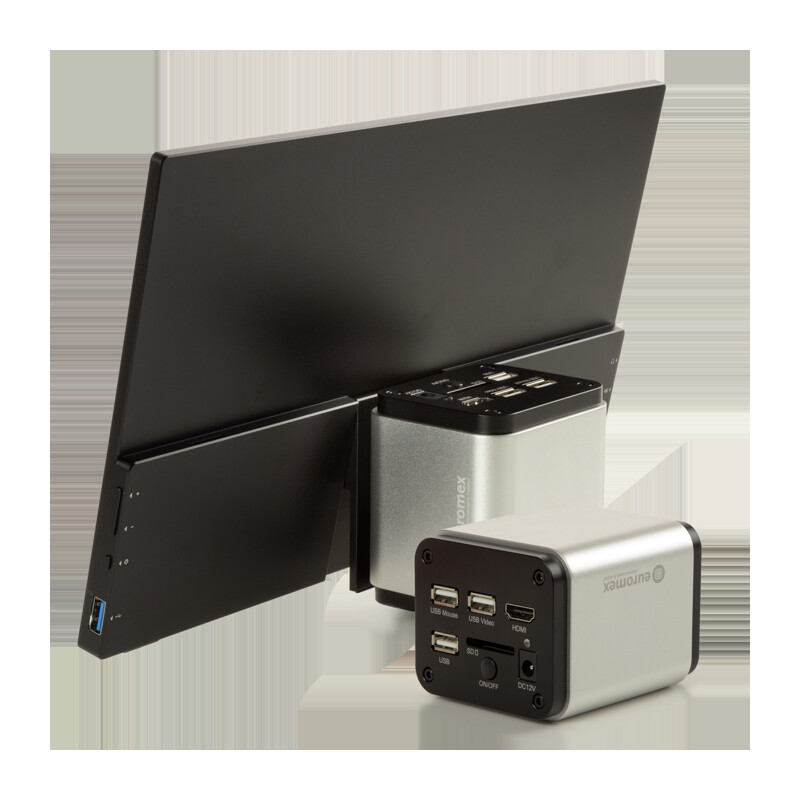 Euromex Câmera VC.3039-HDS, color, 1/2.8", 1.45 µm, 60/30 fps, 8 MP, HDMI/USB, 13-Zoll-HD-Bildschirm