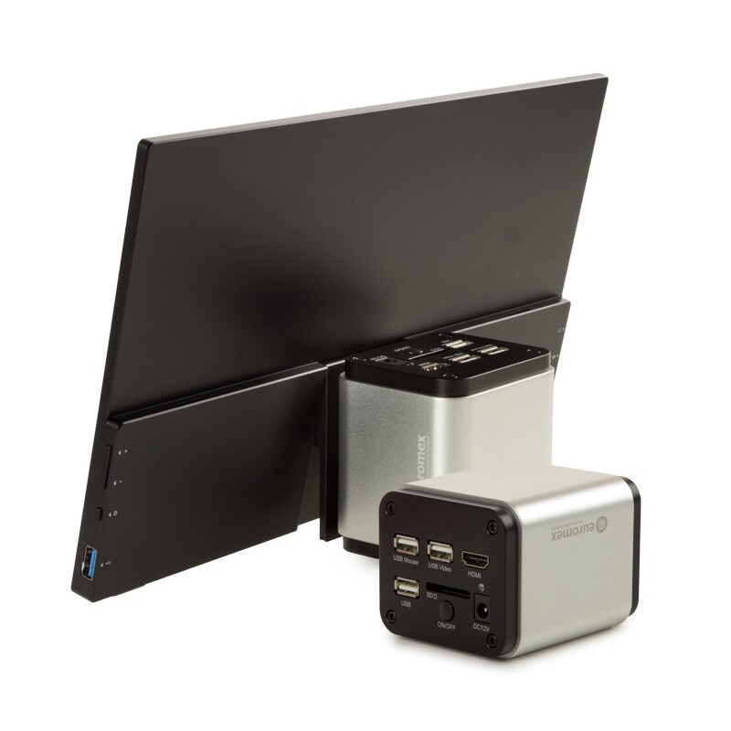 Euromex Câmera VC.3039-HDS, cor, 1/2,8", 1,45 µm, 60/30 fps, 8 MP, HDMI/USB, ecrã HD de 13 polegadas