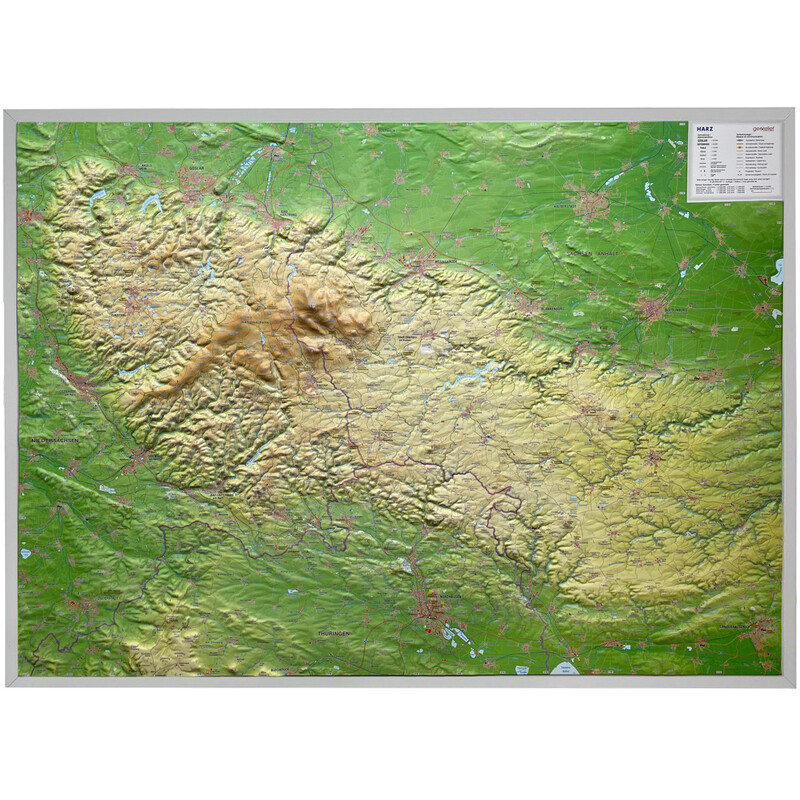 Georelief Mapa em relevo Harz 3D (77 x 57 cm)