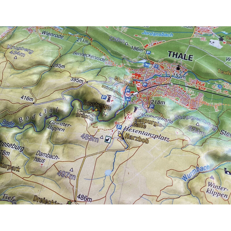 Georelief Mapa em relevo Harz 3D (77 x 57 cm)