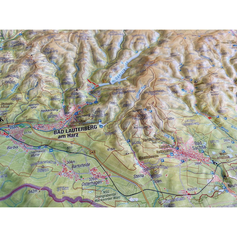Georelief Mapa em relevo Harz 3D (77 x 57 cm)