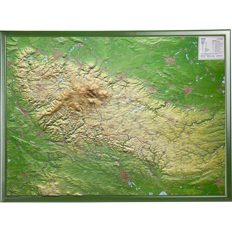 Georelief Mapa em relevo Harz 3D (77 x 57 cm)