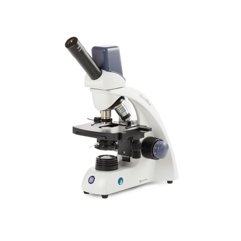 Euromex Microscópio MB.1055-5, mono, DIN 160, achro, 40x-400x, 10x/18, Dl, digital, Akku, LED, 1W