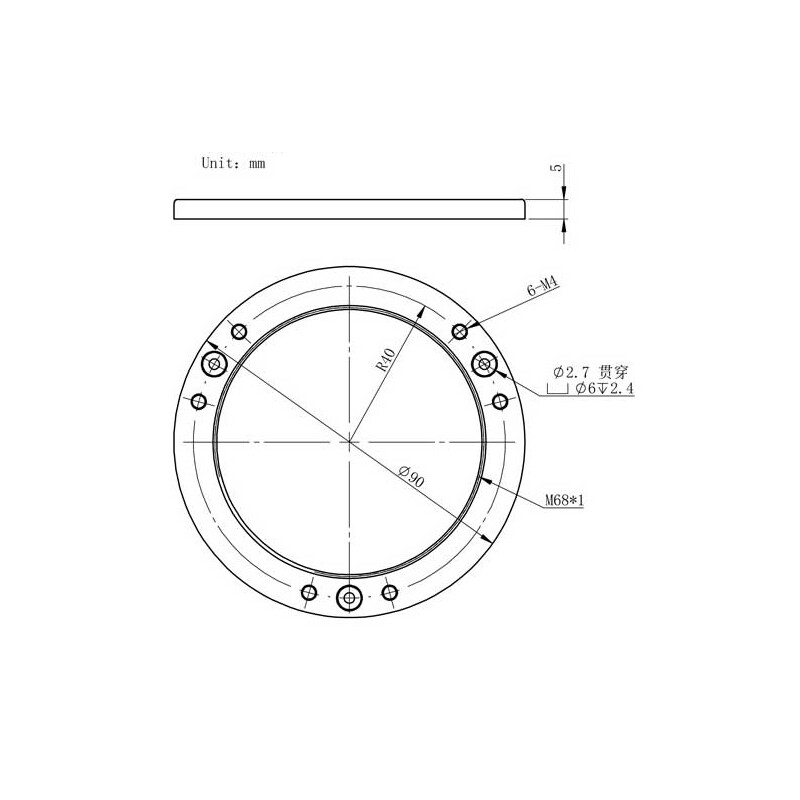 ZWO Flange de inclinação M68