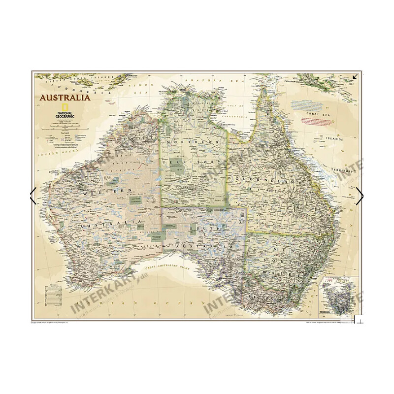 National Geographic mapa de continente Austrália (77 x 69 cm)