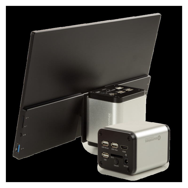 Euromex Câmera VC.3043 HDS, UHD, 8,3 MP, 1/1,8 polegadas, sensor de cor 4K, ecrã tátil de 13 polegadas, 30 fps HDMI, 20 fps USB