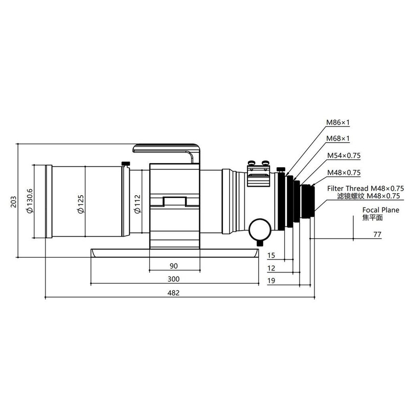 Sharpstar Refrator apocromático AP 100/550 Z4 OTA