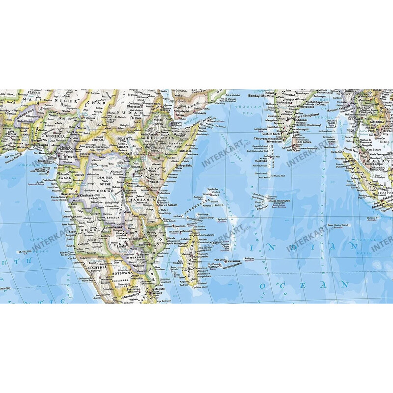 National Geographic Mapa mundial clássico centrado no Pacífico