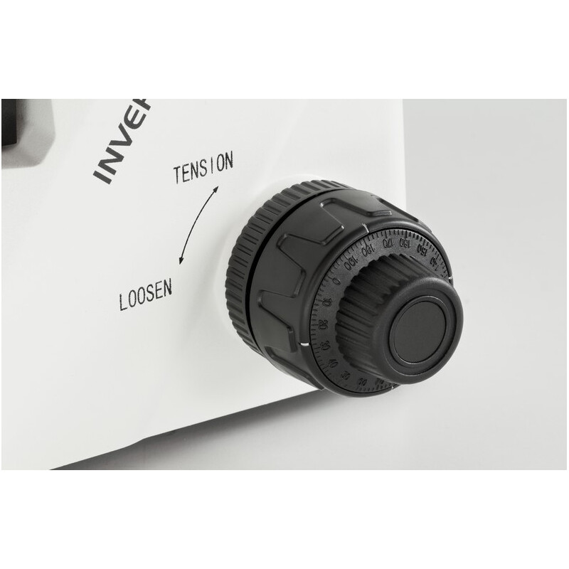 Kern Microscópio invertido OCM 166, FL, PH, trino, inverso, Condensador N.A. 0,3 fixo, 10x-40x, 30W LED, Al, 100W HBO, Dl