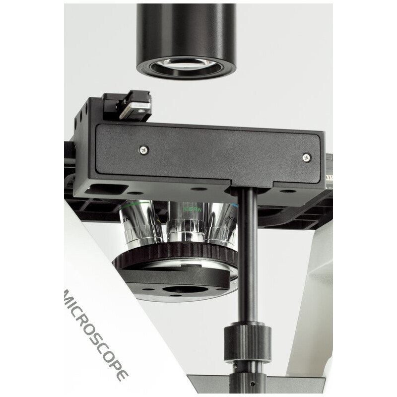 Kern Microscópio invertido OCM 168, FL, PH, trino, Condensador N.A. 0,3 fixo, 10x-40x, LED 5W, Al/Dl