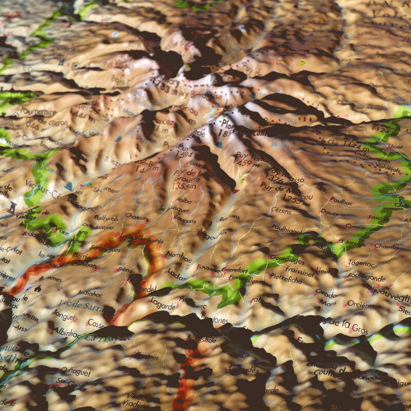 3Dmap Mapa regional du Cantal