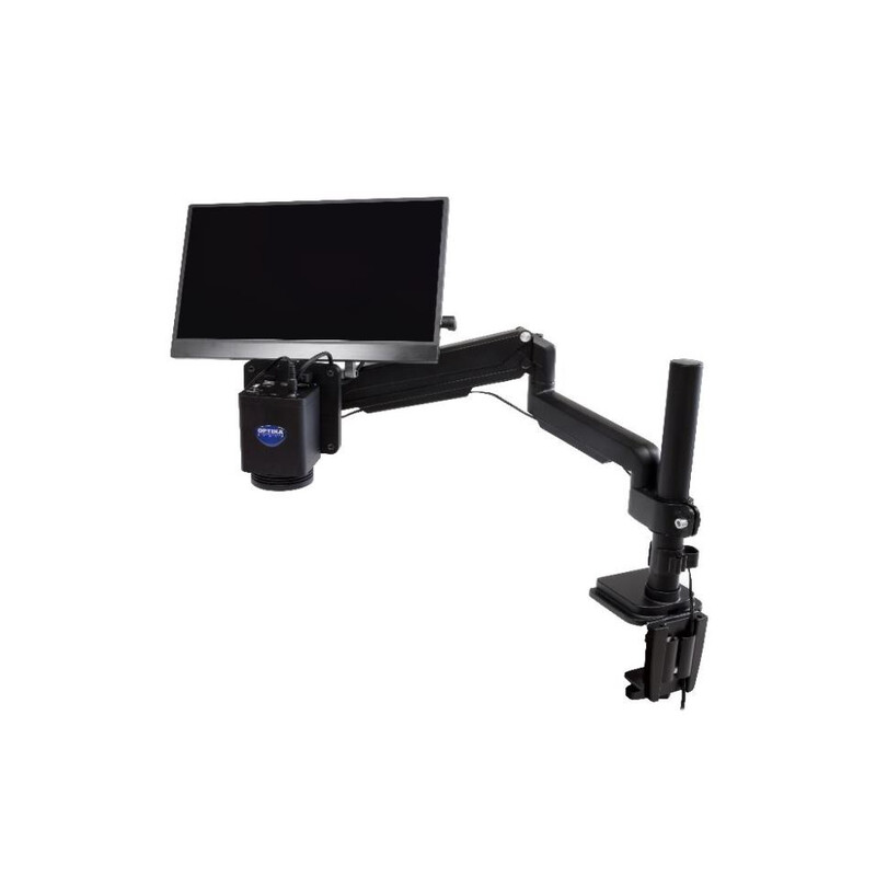 Optika Microscópio IS-4K3, zoom opt. 1x-18x, focagem automática, 8 MP, 4K Ultra HD, suporte para pantógrafo, 15,6