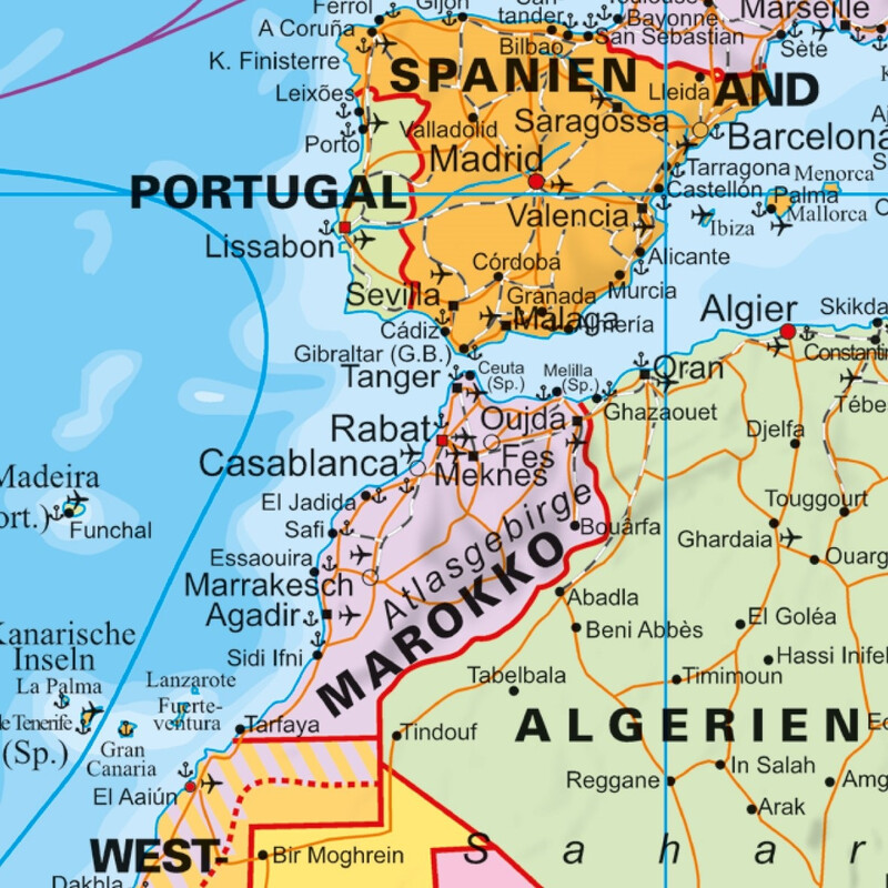Stiefel Mapa mundial Margem da bandeira política (140 x 100 cm)