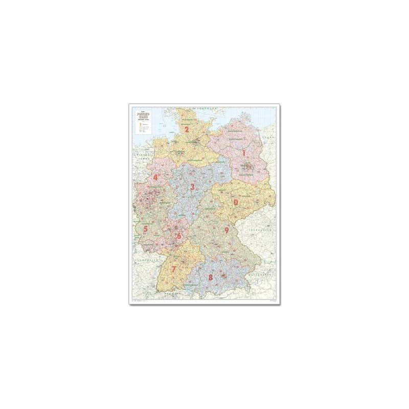 Bacher Verlag Mapa grande de código postal de toda a Alemanha