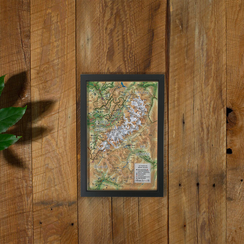 3Dmap Mapa regional Le tour du Mont Blanc (19,5 cm x 29,5 cm)