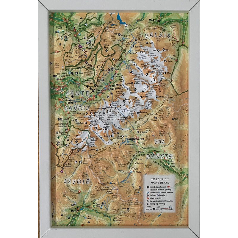 3Dmap Mapa regional Le tour du Mont Blanc (19,5 cm x 29,5 cm)