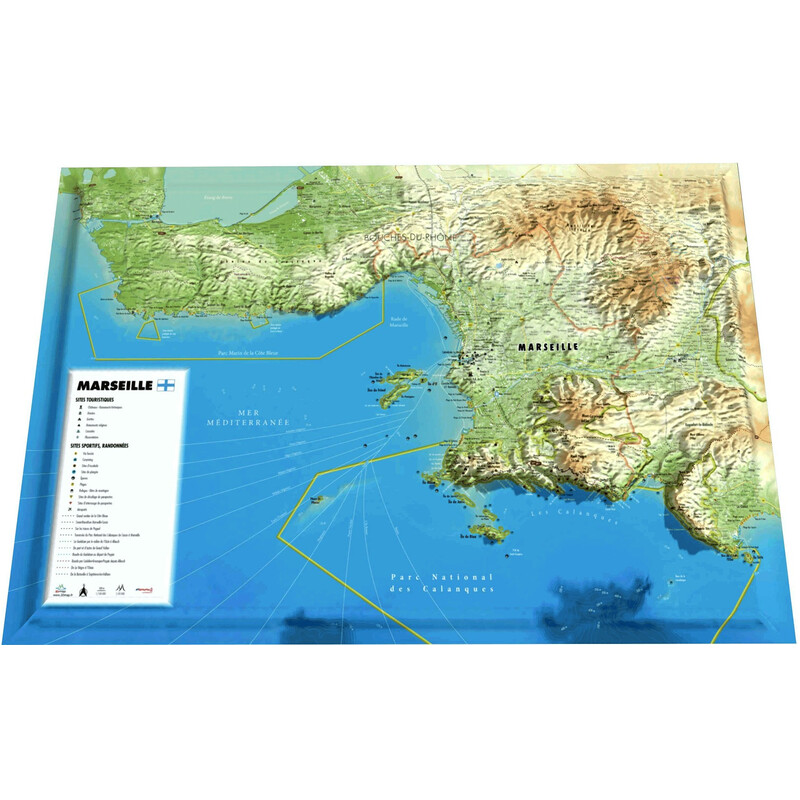3Dmap Mapa regional Marselha (61 cm x 41 cm)