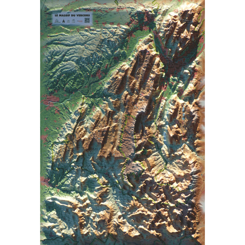 3Dmap Mapa regional O maciço de Vercors (61 cm x 41 cm)
