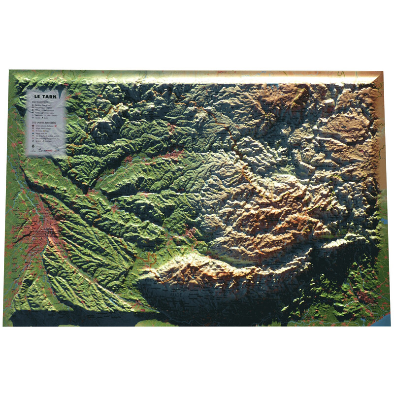 3Dmap Mapa regional Le Tarn (61 cm x 41 cm)