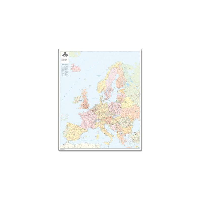 Bacher Verlag Mapa grande de código postal da Europa