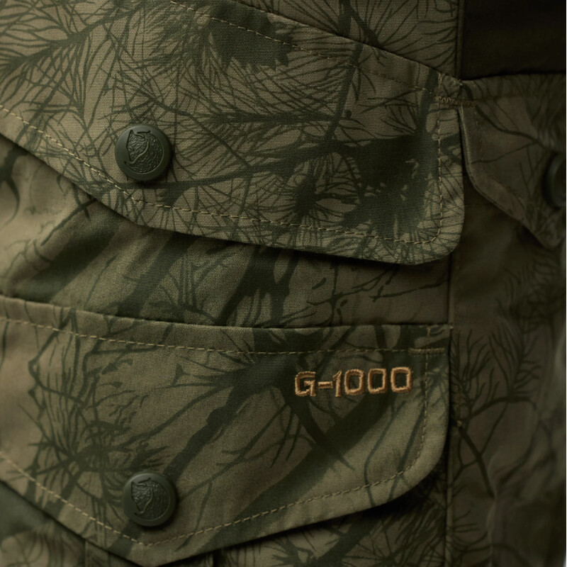 Fjällräven Calças de caça Barents Pro M, 626-662 Verde Camo-Floresta profunda, 52