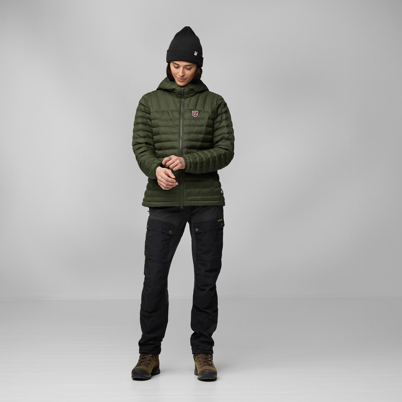 Fjällräven Casaco com capuz Expedition Lätt W, 662 Deep Forest, L
