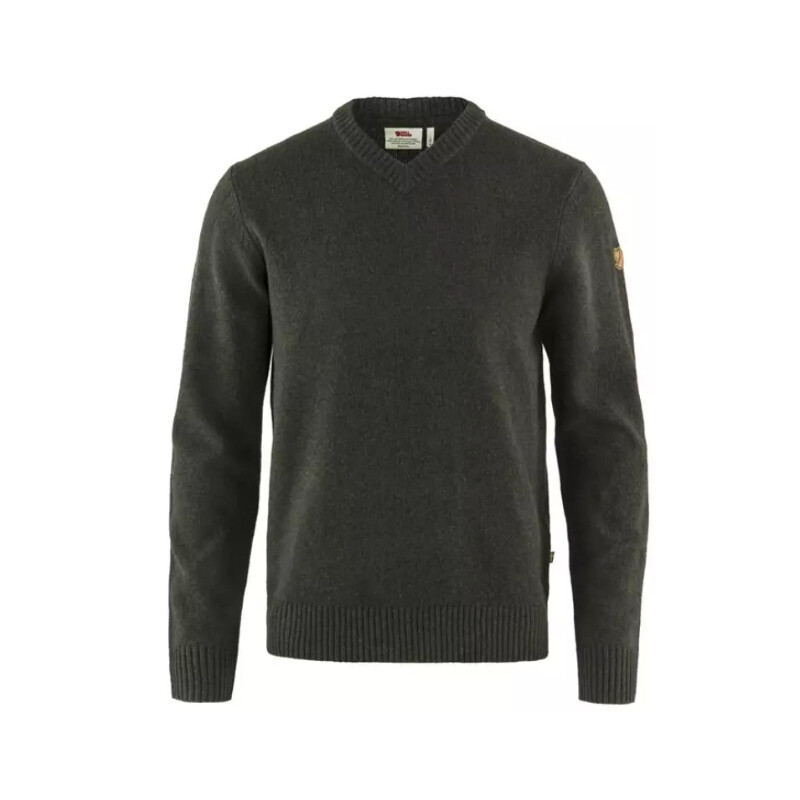 Fjällräven Camisola Övik com gola em V M, 633 Dark Olive, tamanho XXL