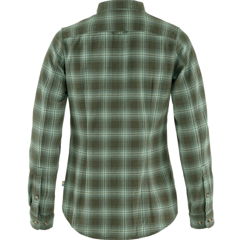 Fjällräven Camisa de flanela Övik W, 662-614 Verde Floresta Profunda-Patina, M