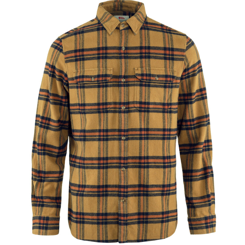 Fjällräven Camisa de flanela pesada Övik M, 232-215 Castanho-trigo-folha de outono, L