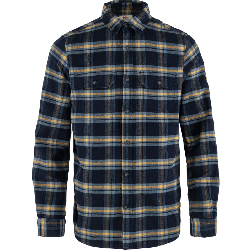 Fjällräven Camisa de flanela pesada Övik M, 555-232 Dark Navy-Buckwheat Brown, S