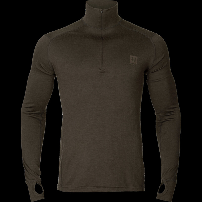 Härkila Base All Season meio fecho de correr Castanho sombra , XL