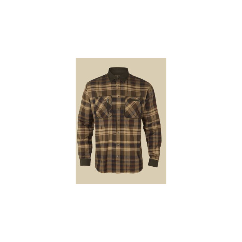Härkila Camisa Pajala, bege com castanho, tamanho S