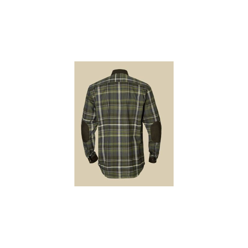 Härkila Camisa Pajala, xadrez azeitona, tamanho XL