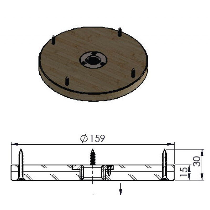 Berlebach Placa de base para caixa de fotografias 159mm M10