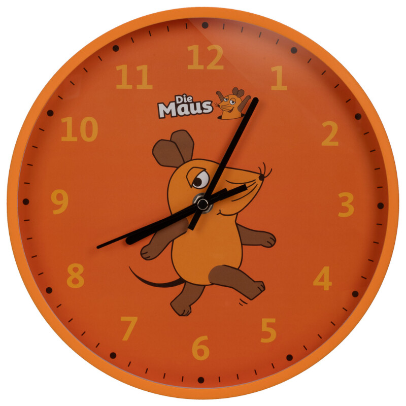 DieMaus Relógio de parede para crianças laranja