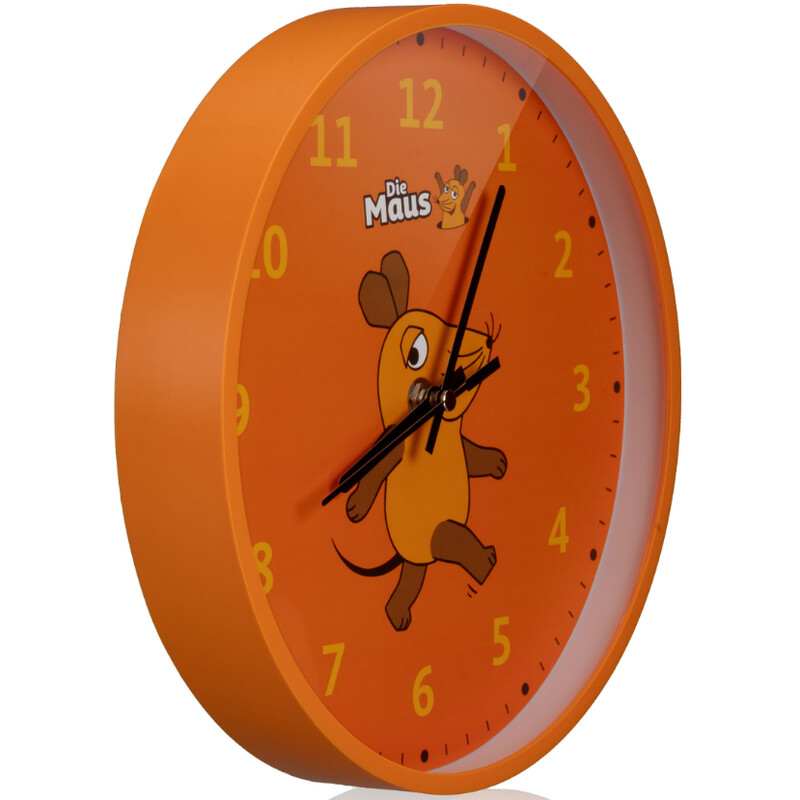 DieMaus Relógio de parede para crianças laranja