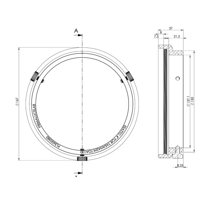 PrimaLuceLab Adaptadores ESATTO 4" para Takahashi TOA130