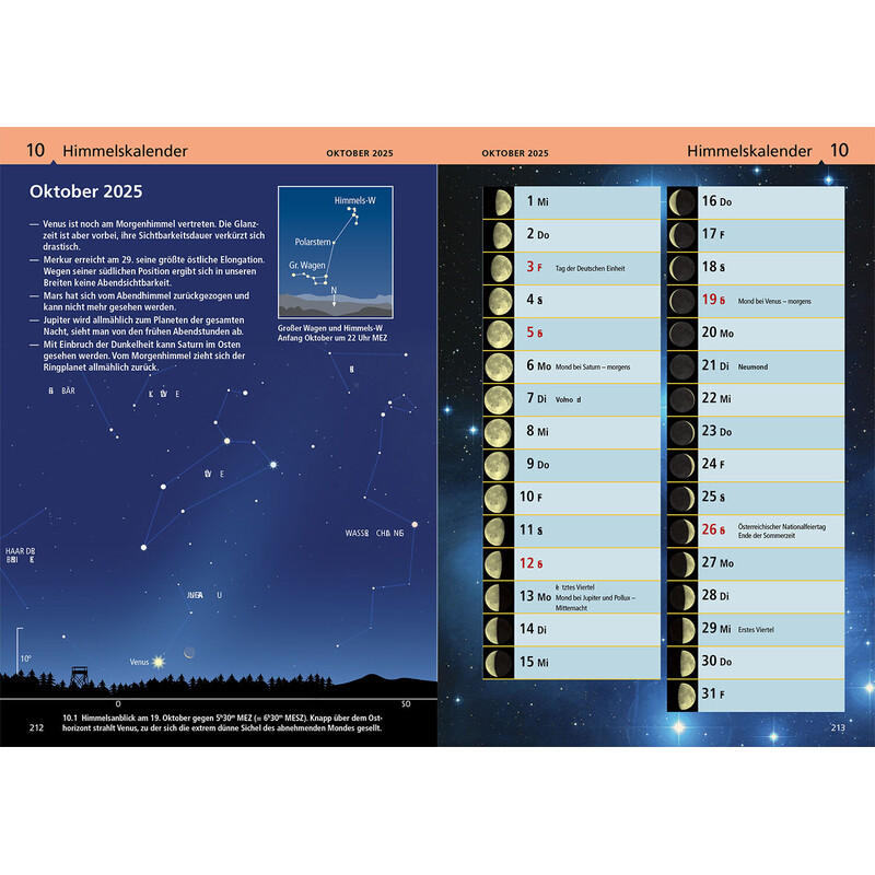 Kosmos Verlag Almanaque O ano celeste de 2025